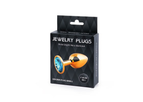 GOLDEN PLUG SMALL (втулка анальная) цвет кристалла голубой, L 72 мм, D 28 мм, ве-foto3