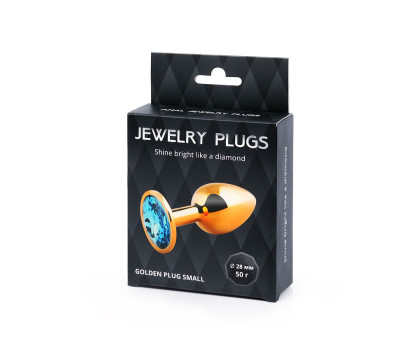 GOLDEN PLUG SMALL (втулка анальная) цвет кристалла голубой, L 72 мм, D 28 мм, ве