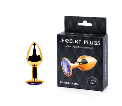 GOLDEN PLUG SMALL (втулка анальная) цвет кристалла светло-филетовый, L 72 мм, D