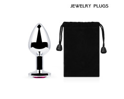 SILVER PLUG MEDIUM (втулка анальная), L 82 мм, D 34 мм, вес 90г, цвет кристалла-foto3