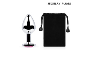 SILVER PLUG MEDIUM (втулка анальная), L 82 мм, D 34 мм, вес 90г, цвет кристалла-foto3
