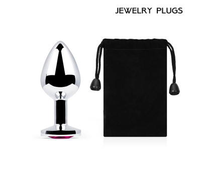 SILVER PLUG MEDIUM (втулка анальная), L 82 мм, D 34 мм, вес 90г, цвет кристалла