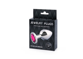 SILVER PLUG MEDIUM (втулка анальная), L 82 мм, D 34 мм, вес 90г, цвет кристалла-foto4