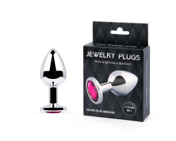 SILVER PLUG MEDIUM (втулка анальная), L 82 мм, D 34 мм, вес 90г, цвет кристалла