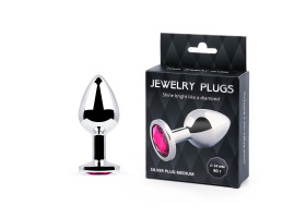 SILVER PLUG MEDIUM (втулка анальная), L 82 мм, D 34 мм, вес 90г, цвет кристалла
