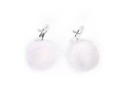 ЗАЖИМЫ ДЛЯ СОСКОВ С ПУШКОМ цвет белый арт. NTB-80604 ЗАЖИМЫ ДЛЯ СОСКОВ С ПУШКОМ цвет белый арт. NTB-80604