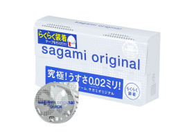 **SAGAMI Original Quick 002 - 6шт Полиуретановые Презервативы 0,02 мм, быстронадеваемые с язычком