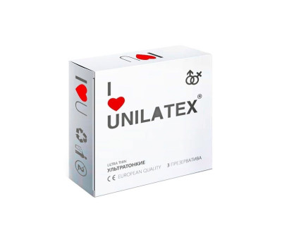 ПРЕЗЕРВАТИВЫ UNILATEX "ULTRA THIN" ультратонкие, 3 шт., арт. 3012 ПРЕЗЕРВАТИВЫ UNILATEX "ULTRA THIN" ультратонкие, 3 шт., арт. 3012