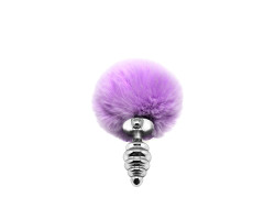 Пробка анальная Metal Anal Fluffly Twist Plug S Purple 70390AL