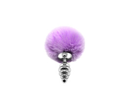Пробка анальная Metal Anal Fluffly Twist Plug S Purple 70390AL