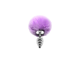Пробка анальная Metal Anal Fluffly Twist Plug S Purple 70390AL