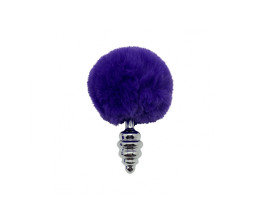Пробка анальная Metal Anal Fluffly Twist Plug S Dark Purple 71009AL