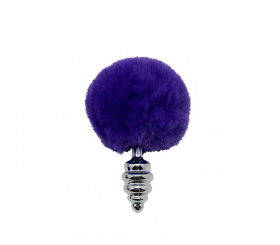 Пробка анальная Metal Anal Fluffly Twist Plug S Dark Purple 71009AL