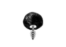 Пробка анальная Metal Anal Fluffly Twist Plug S Black 70391AL