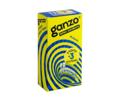 GANZO Презервативы 15 шт (CLASSIC / Классические)