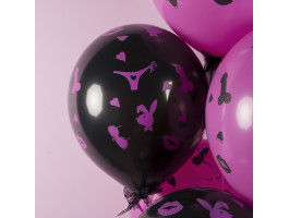 Шар латексный 12" "18+" черный, фуше, пастель, 5 ст., набор 25 шт., МИКС 10065869-foto2