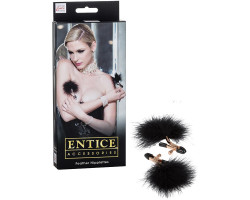 Зажимы с пухом для сосков Entice черные-foto3