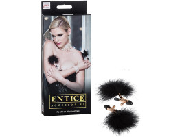 Зажимы с пухом для сосков Entice черные-foto3