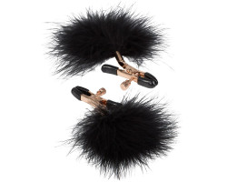 Зажимы с пухом для сосков Entice черные-foto2