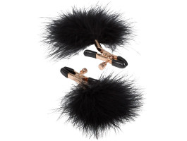 Зажимы с пухом для сосков Entice черные-foto2