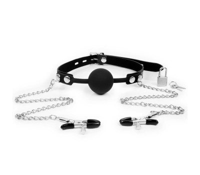 КЛЯП + ЗАЖИМЫ НА СОСКИ цвет чёрный арт. NTB-80540