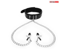 ОШЕЙНИК + ЗАЖИМЫ НА СОСКИ цвет чёрный арт. NTB-80548-foto2