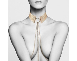 Дизайнерский ошейник на цепях Desir Collar золотой-foto2