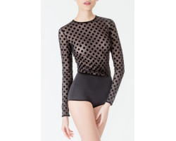 Amoralle Топ в бархатный горошек черного цвета Sheer Polkadot Top размер M-foto4