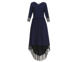 Amoralle Ассимитричное платье синего цвета Asymetric Ruffle Tulle Detail Dress размер S\M