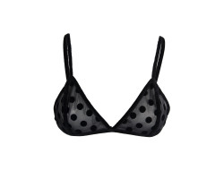 Amoralle Комплект белья топ + трусики с подвязками в горошек черный Polkadot Lingerie SET размер M-foto3