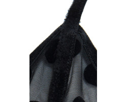 Amoralle Комплект белья топ + трусики с подвязками в горошек черный Polkadot Lingerie SET размер M-foto5