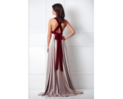 Amoralle Платье Maxi длинное стального цвета с бордовой лентой Silver Maxi Nightdress размер M-foto2