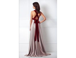 Amoralle Платье Maxi длинное стального цвета с бордовой лентой Silver Maxi Nightdress размер M-foto2