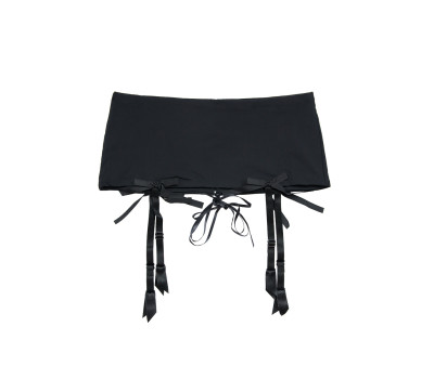 Amoralle Пояс для чулок с корсетной шнуровкой и подвязками Black Lace Up Garter Belt размер S