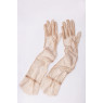 Amoralle Перчатки гипюр телесного цвета с золотом Ivory Lace Gloves размер SM