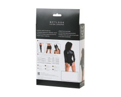 Боди Glossy Alessia из материала Wetlook на молнии, черное, L-foto6