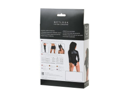 Боди Glossy Alessia из материала Wetlook на молнии, черное, L-foto6
