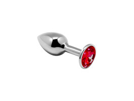 Анальная втулка Alive Mini Metal Butt, красный кристалл, S