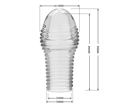 Рельефная насадка на пенис прозрачная Pretty Love BI-026291M