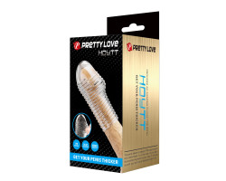 Рельефная насадка на пенис прозрачная Pretty Love BI-026291M-foto2