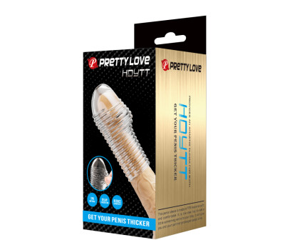 Рельефная насадка на пенис прозрачная Pretty Love BI-026291M