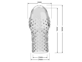 Рельефная насадка на пенис прозрачная Pretty Love BI-026290M-foto3