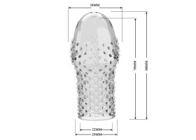 Рельефная насадка на пенис прозрачная Pretty Love BI-026290M-foto3