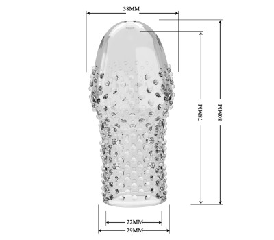 Рельефная насадка на пенис прозрачная Pretty Love BI-026290M