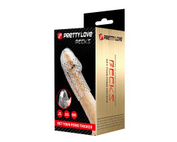 Рельефная насадка на пенис прозрачная Pretty Love BI-026290M-foto2