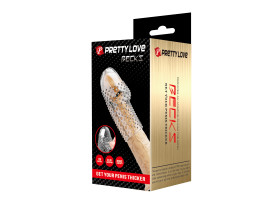 Рельефная насадка на пенис прозрачная Pretty Love BI-026290M-foto2