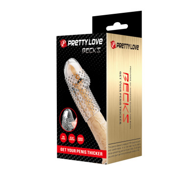Рельефная насадка на пенис прозрачная Pretty Love BI-026290M