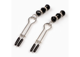 Зажимы для сосков Оки-Чпоки, БДСМ аксессуар, с бусинами, металл, пластик, черный 10554137-foto2