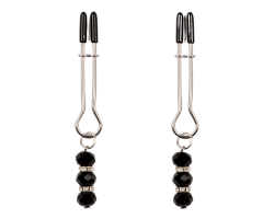 Зажимы для сосков Оки-Чпоки, БДСМ аксессуар, с бусинами, металл, пластик, черный 10554137