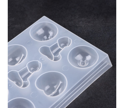 Форма для льда и кондитерских украшений " 18+", 3 фигуры, 15 х 7 см, прозрачный   10619397